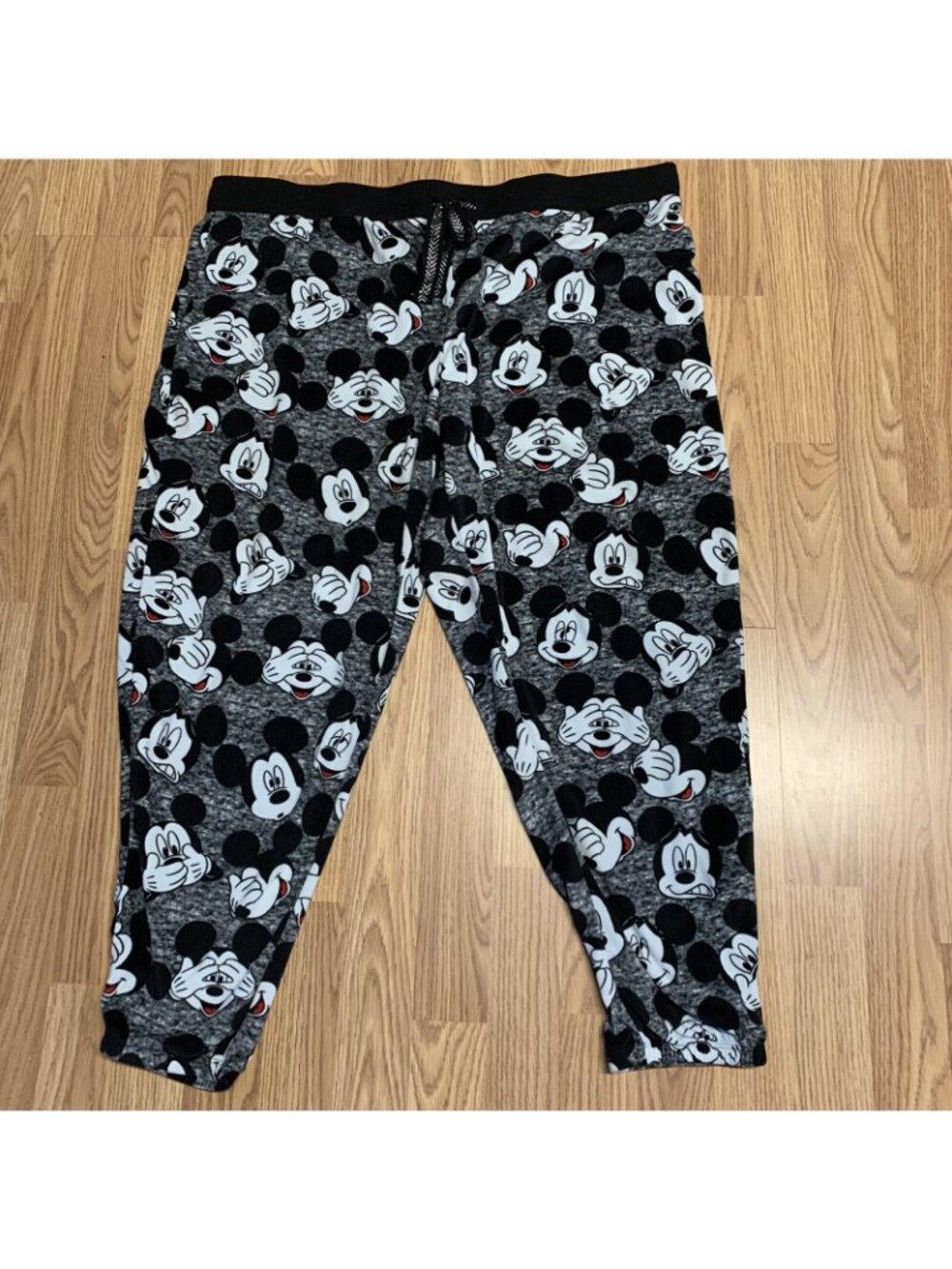 Disney Sleepwear Womens Pajama Bottoms Sz 2X Black Gray Mickey Mouse Pattern - Picture 8 of 10